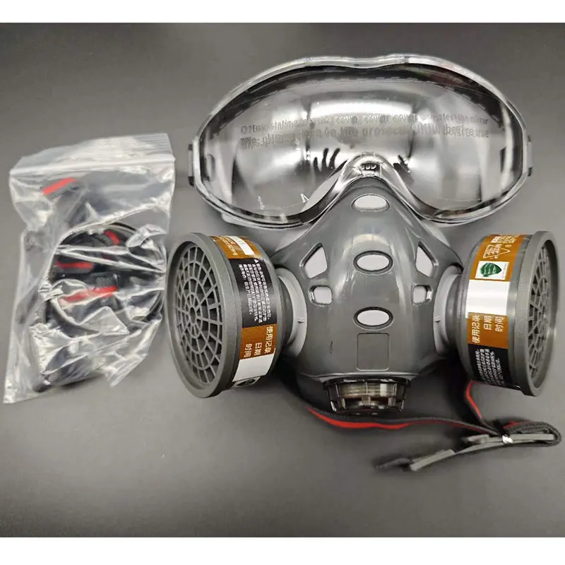 Full Face Gas Mask With Safety Glasses Spray Paint Chemical Pesticide Decoration Formaldehyde Anti-Dust With Filter Respirator