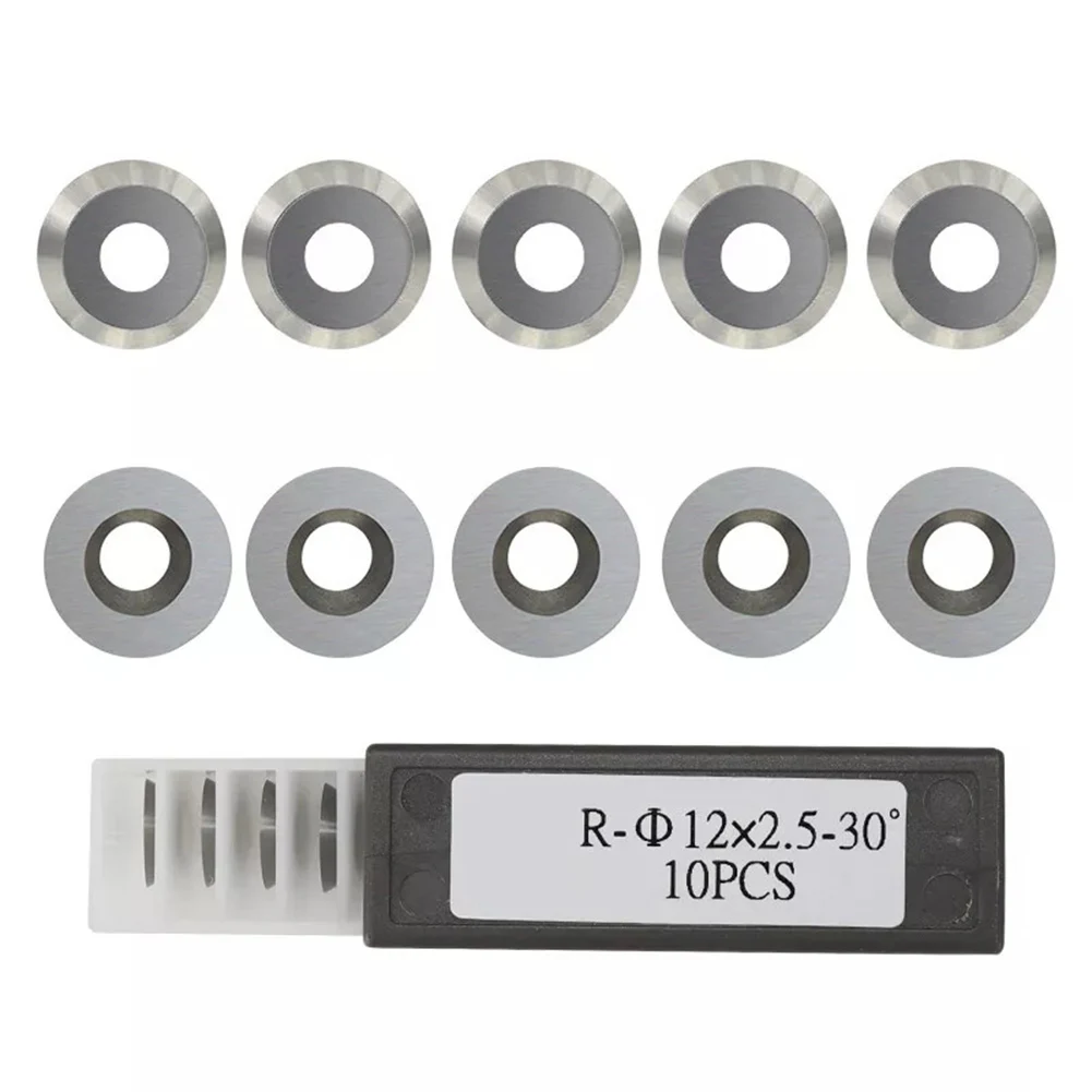 

Hollow Tool Kit Carbide Blades 12*2.5mm 10 Piece Lathe Cutter Kit Multi-edge Blade 30 Degree Angle Concave Hollowing