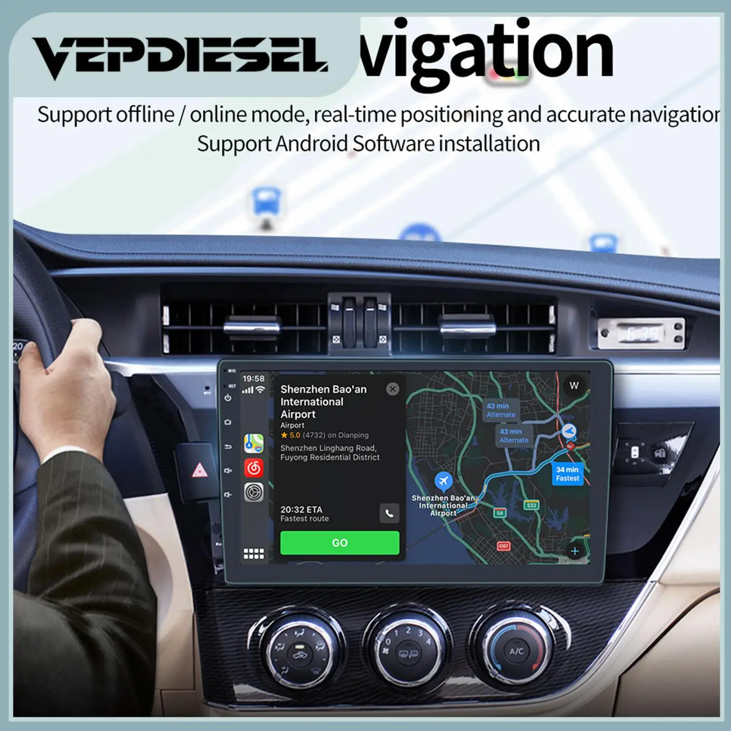 2-Din أندرويد 10.1 راديو السيارة 1 + 16 جيجابايت 9 بوصة تعمل باللمس نظام تحديد المواقع بلوتوث 2.4 جيجا هرتز واي فاي S-9090 لكاميرا الرؤية الخلفية YD7388 قطع غيار السيارات #1