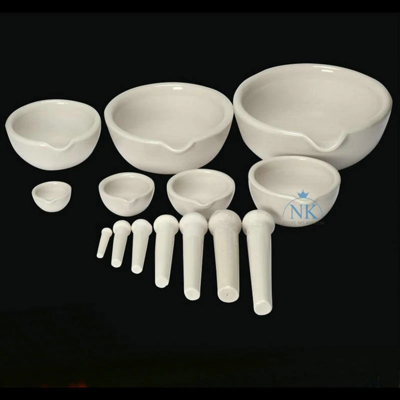 1PCS DIA 60mm 80mm 100mm 130mm 160mm Lab Porcelain Mortar and Pestle White Mixing Grinding Bowl Set