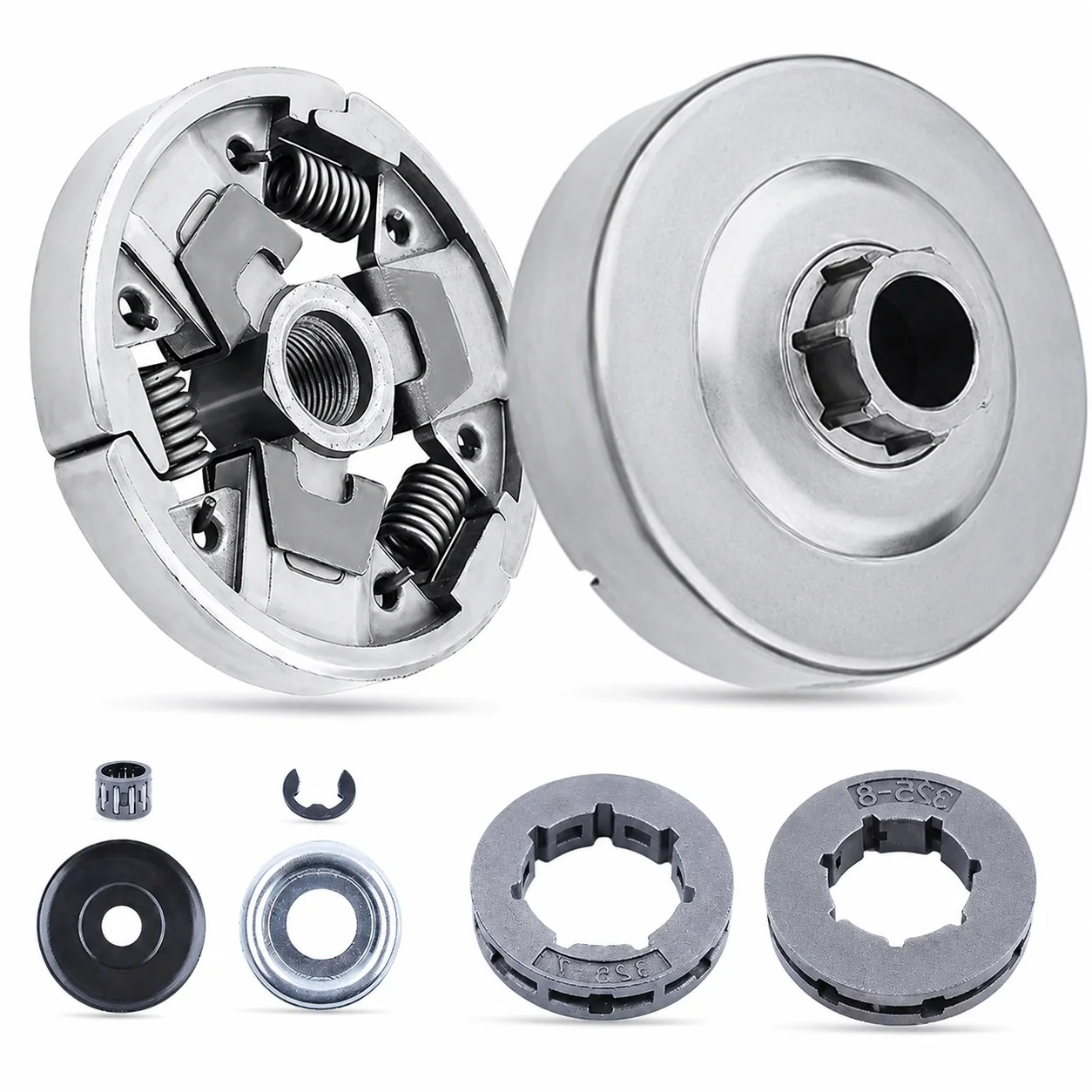 Clutch Assembly Rim Sprocket Kit For Stihl MS260C MS261C Chainsaw Replacement Parts 11211602050 Needle Bearing Washer E-Clip