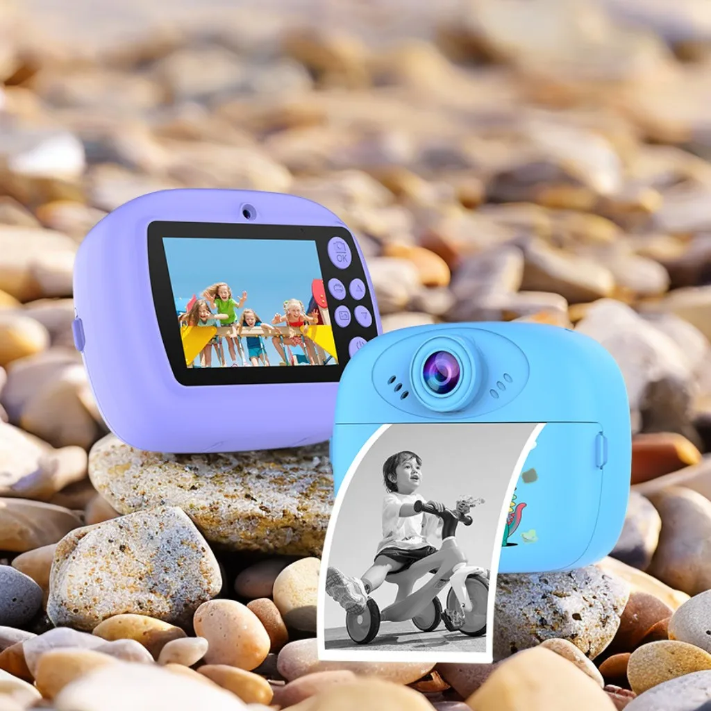 New Thermal Paper Kids Printing Camra Children's Print Camera Photographic Cameras Digital Polaroid HD Audio and Video Card Cam