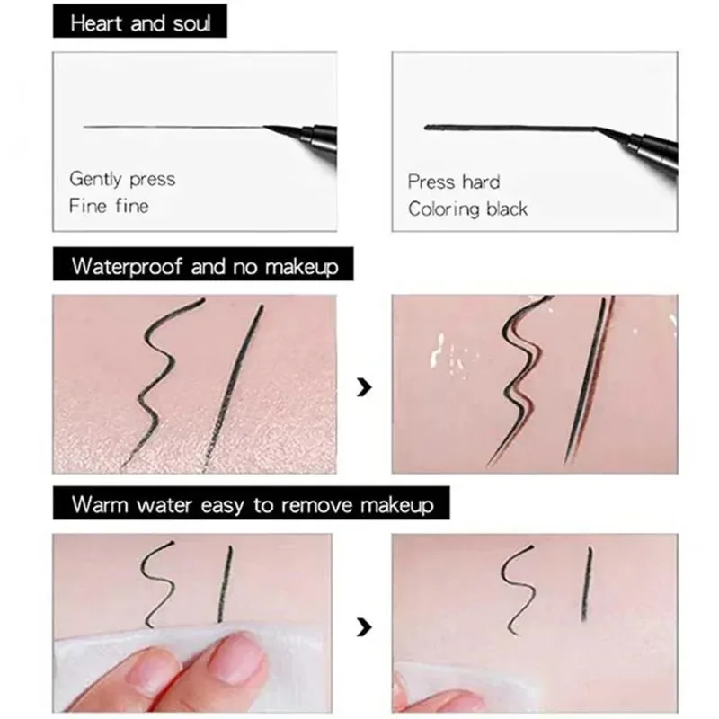 Schnell trocknender Eyeliner-Stift, Make-up, langlebig, glatt, matt, Eyeliner, wasserdicht, wischfest, flüssiger Eyeliner-Stift, Augenkosmetik