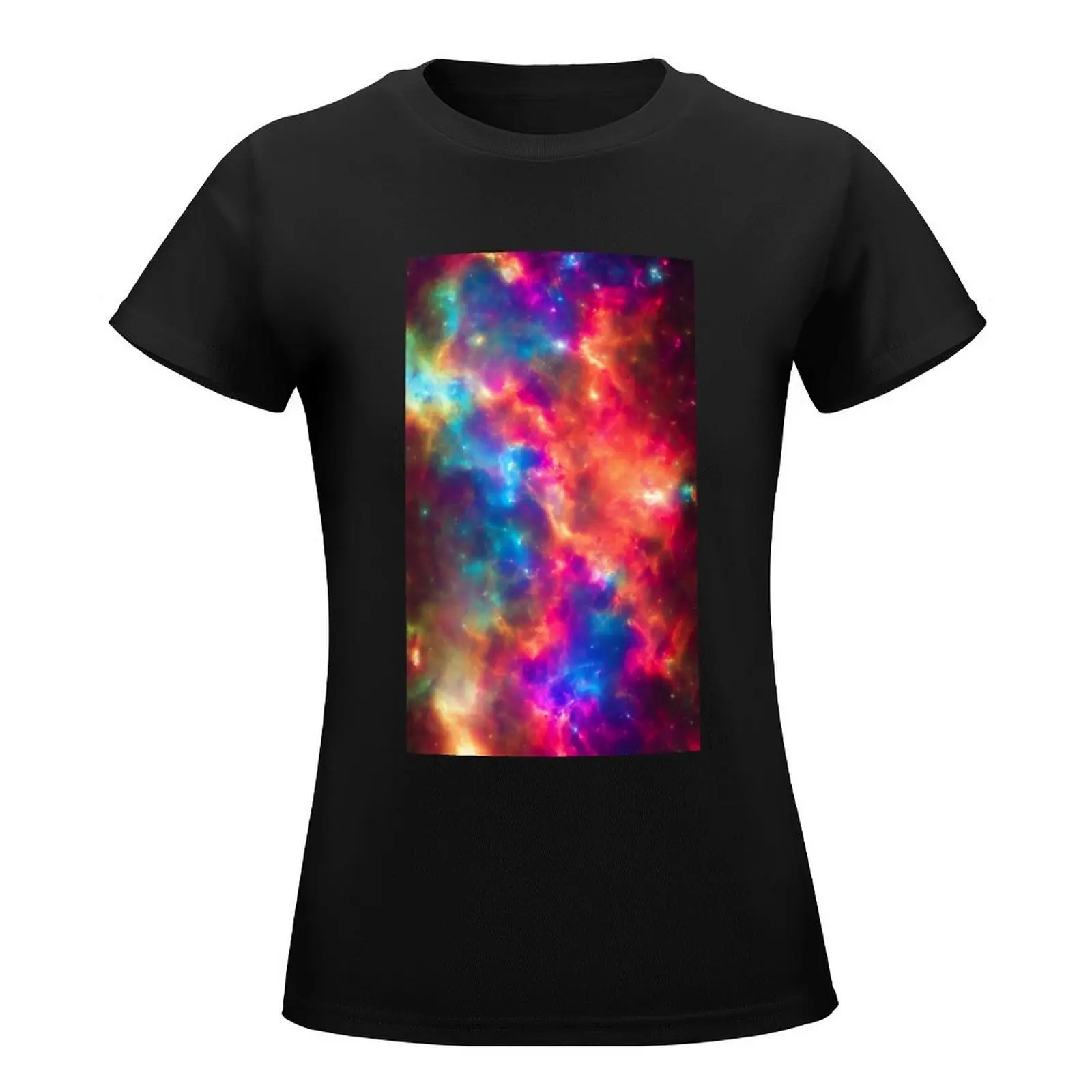 Vast Nebula fog and stars in Cosmos T-Shirt Short sleeve tee summer clothes t shirt for Women