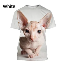 2022 Men and Woman Summer 3D T-shirt Personality Animal Sphynx Cat Printing Short-sleeved Unisex Hip-hop Harajuku T-shirt Top