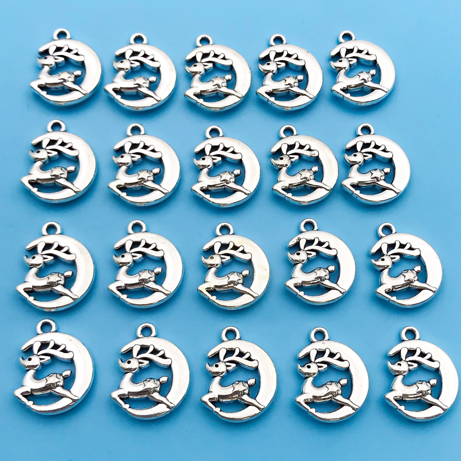 10/20Pcs Metal Alloy Plated Moon Rabbit Charms - Perfect for Jewelry Making, Bracelets, DIY Necklaces & Handmade Earrings!