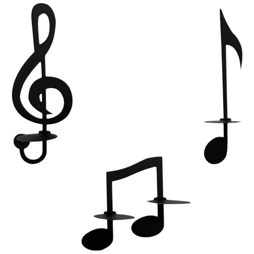 

3Pcs Stylish Music Note Wall Holder Metal Decor Sconce for Patio Porch Garage Door Decor Wall Holder