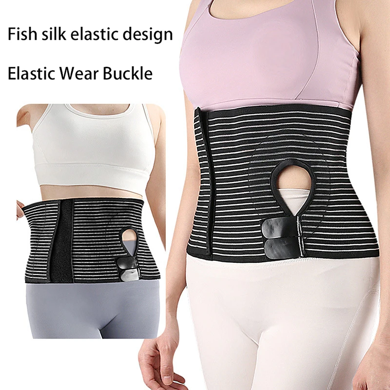 Ostomy Hernia Belt Stoma Support Wraps Ostomy Belt Unisex Ostomy Hernia Support Belt Abdominal Binder Brace For Men Women Black