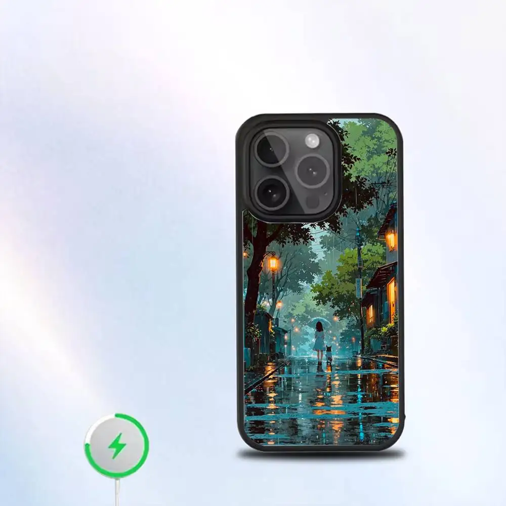 raining travel nature Art  Phone Case For iPhone17,16,15,14,13,12,11,Pro,Max,Plus,Mini,SE New Magsafe Magnetic Wireless Charging
