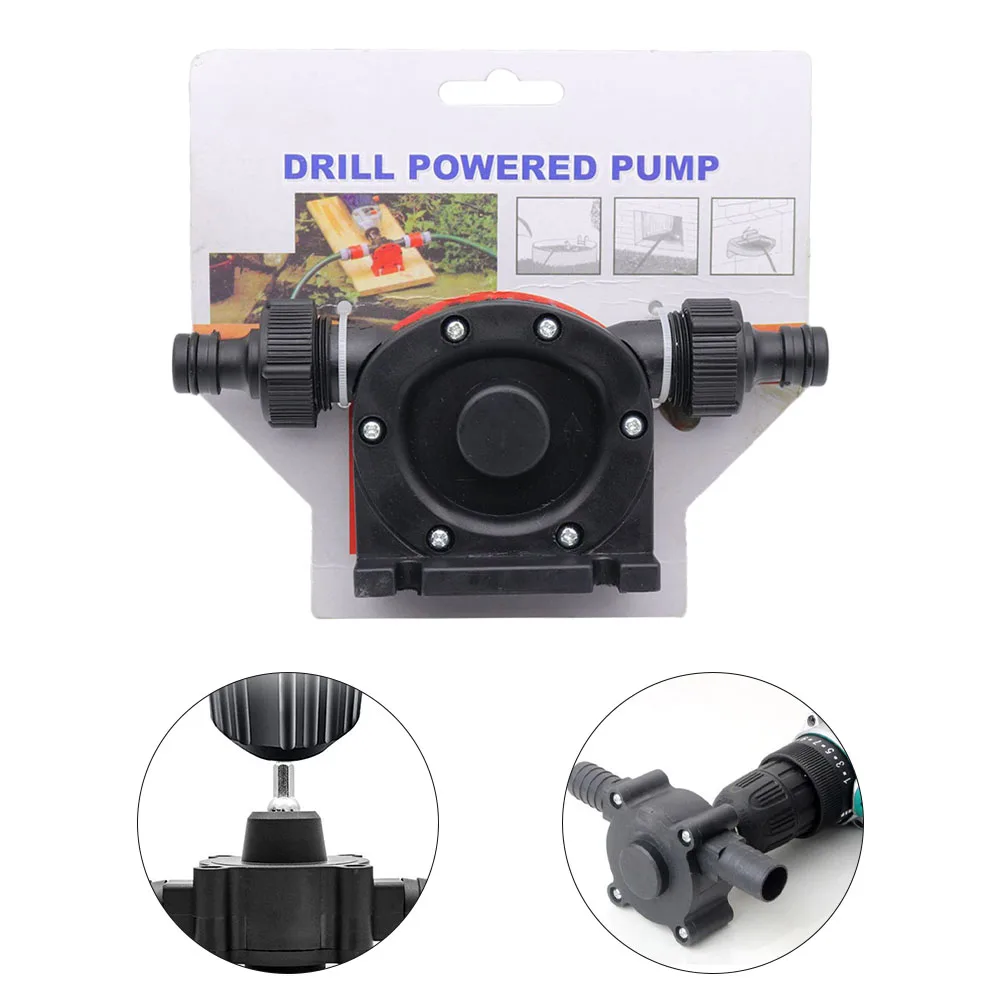 Electric Drill Powered Pump Hand Self-priming Liquids Transfer Pump With Syphon Attachment For Pond Flooded Areas Emptying