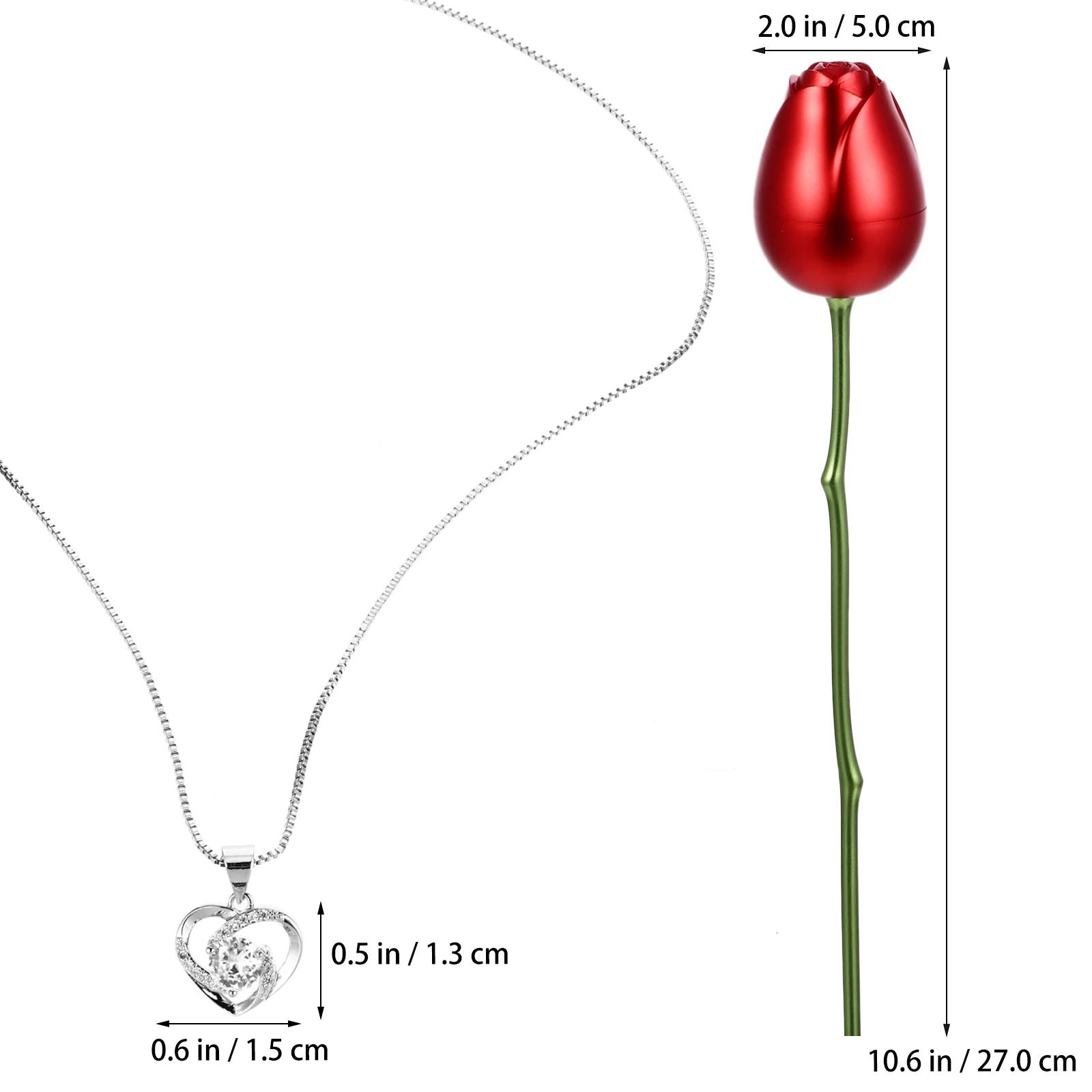 

Jewelry Heart-shaped Pendant Rose Set Toddler Gold Copper Beautiful Neck Adornment