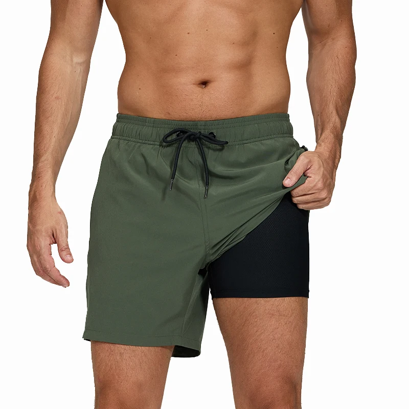 Upgrade Atmungsaktive Shorts für Herren 2-in-1 Schnelltrocknende Urlaubs-Fitness-Sport-Badeshorts mit Taschen Strandhosen für Damen und Paare Sommer – Detail 11