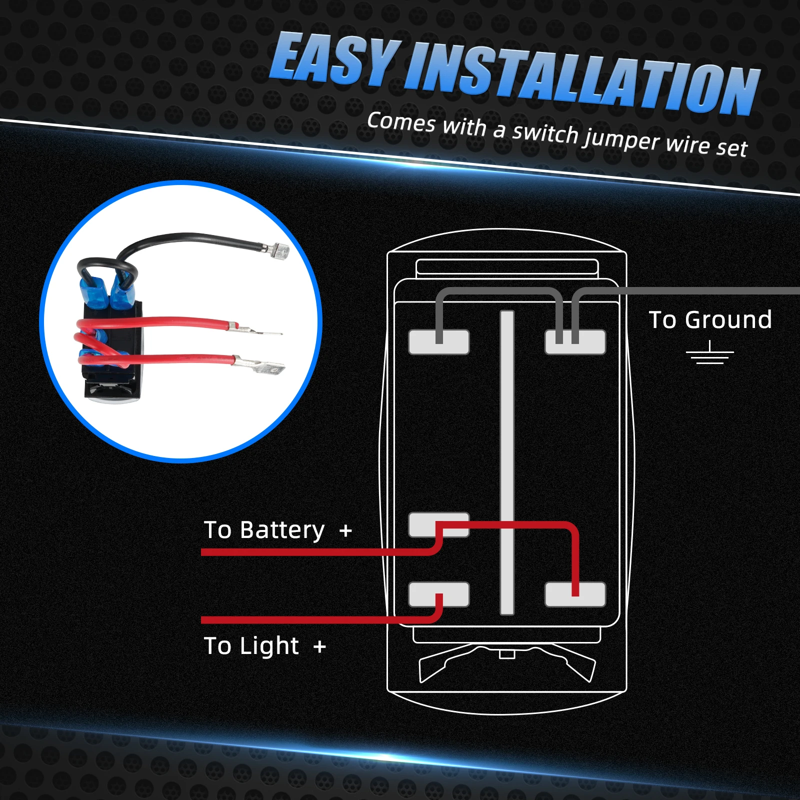 UTV LED Whip Lights Switch with Switch Jumper Wire Set 12V/14V For Polaris RZR PRO XP / RZR XP 1000 900 Turbo Can Am MAVERICK X3