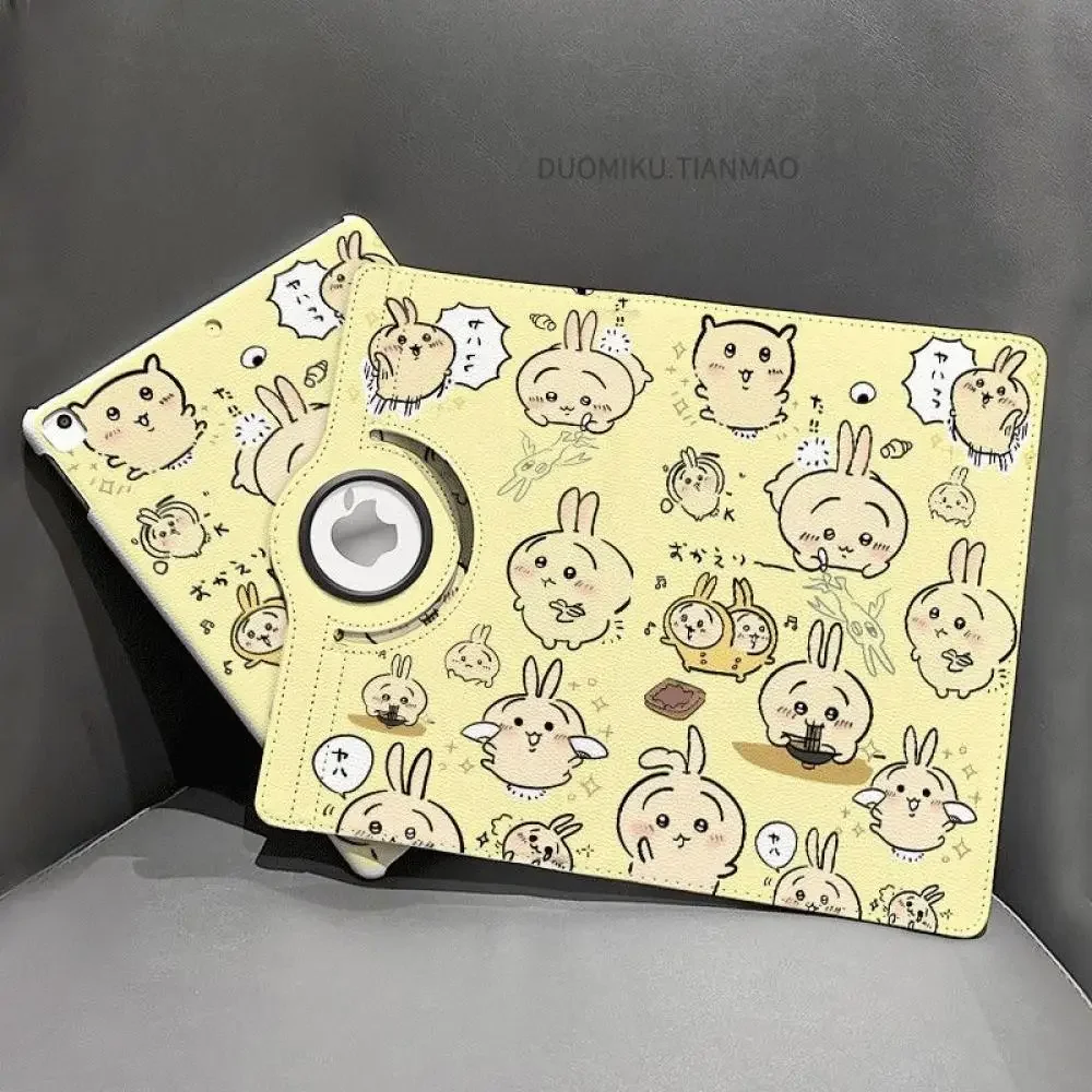 حافظة أنيمي Hachiware Pu Ipad Chiikawa Usagi Kawaii كارتونية لجهاز Ipad Pro2024 11 Air5 6 غطاء مضاد للسقوط هدية مهرجان الفتيات اللطيفة