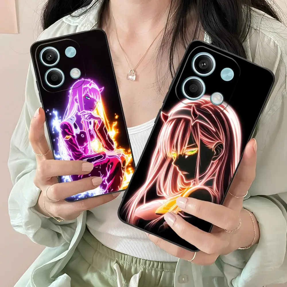 حافظة هاتف محمول Neon Zero Two لهاتف Xiaomi Redmi Note 14 13 12 11 A5 3 2 1 Pro Plus 4G 5G هاتف ذكي واقي بطباعة ملونة #5