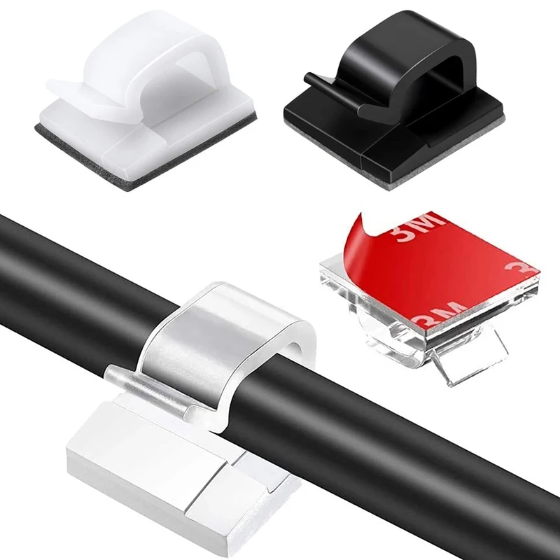 10/20/50PCS Cable Organizer Clips Cable Management Desktop & Workstation Wire Manager Cord Holder USB Charging Data Line Winder