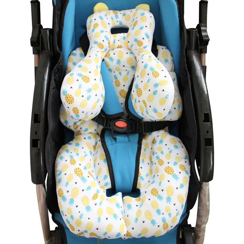 Baby Stroller Seat Cushion Cute Cotton Soft Pram Seat Pad Infant Boy Girls Comfortable Stroller Cover Car Pad Seat