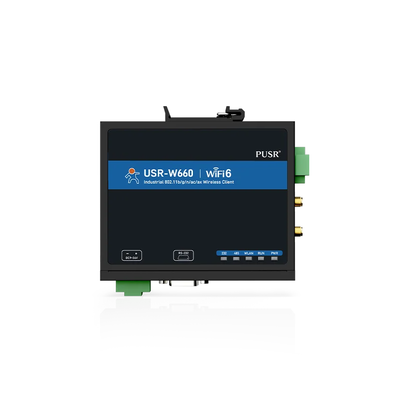 PUSR Dual Band Serial to WiFi6 Converter with MQTT SSL Quacomm WiFi Roaming Gigabit Port RS232 RS485 to WiFi6/Ethernet USR-W660