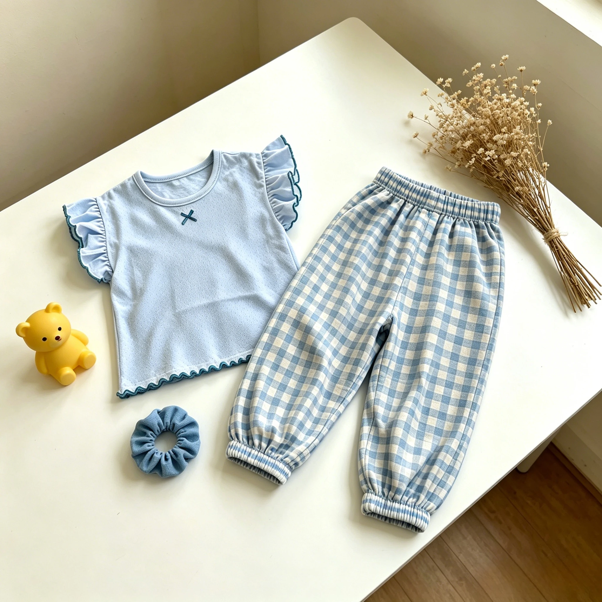 

Infant Girls Summer Flying Sleeve Top & Pants Set