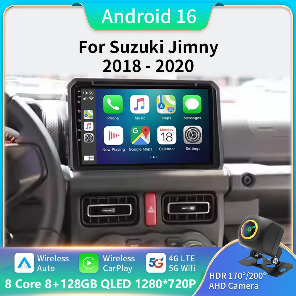 

9 Inch Android 16 For Suzuki Jimny JB64 JB74 2018 - 2020 Multimedia Video Player Car Radio Stereo GPS Navigation Carplay