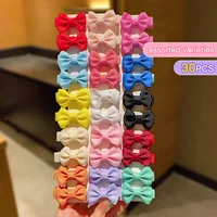 30 colored random bow fabric hair clips suitable for daily use as hair accessories 4