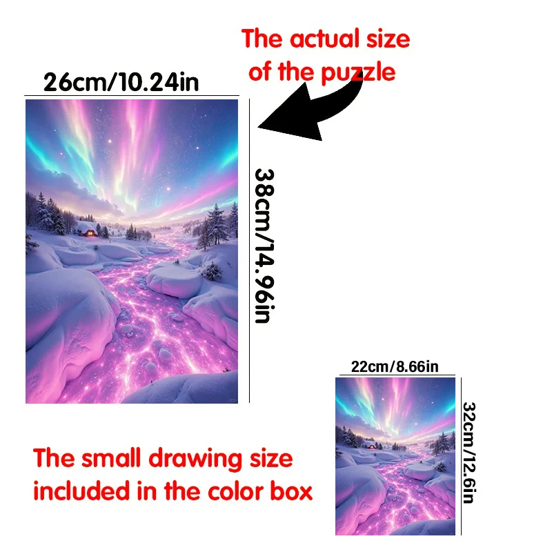 صندوق مكون من 500 قطعة لغز صغير للكبار بتصميم ليزر غامض أرجواني - مقاوم للخدش، مستوى صعوبة عالي للكبار، Fa #2