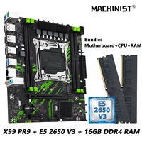 MACHINIST X99 PR9 Motherboard Kit set LGA 2011-3 Set Intel Xeon E5 2650 V3 CPU And DDR4 16GB(2*8GB) RAM Optional combo usb3.0