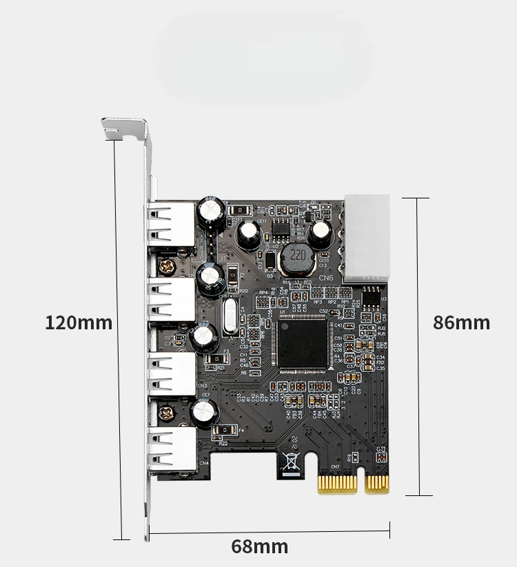 

For PCIE Four-port USB2.0 Adapter Card 4D Large 4PIN Power Supply PCI-E To USB2.0 Expansion Card Mobile Phone Botnet