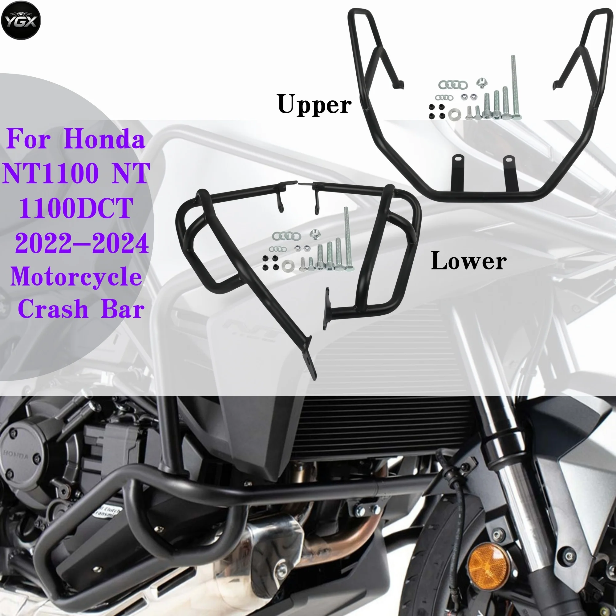 Motorcycle Crash Bar Engine Guard Highway Bumper Anti-Drop Tank Frame Protector For Honda NT1100 NT 1100 DCT 2022-2024