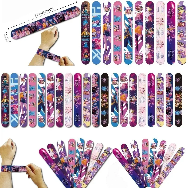 Bracelets claquant colorés à l'effigie de personnages d'anime, jouets amusants pour les fêtes d'anniversaire des enfants, récompenses en classe et cadeaux de vacances