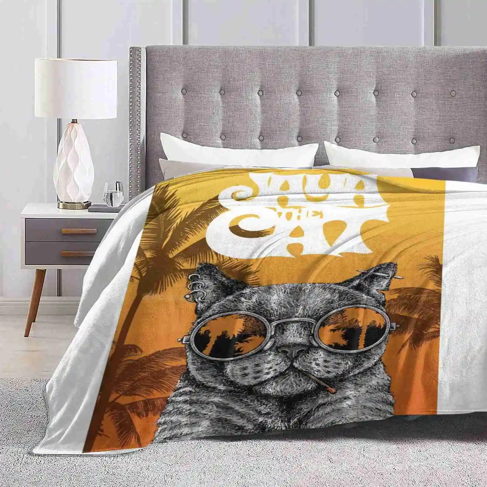 Cats Glasses Top Quality Comfortable Bed Sofa Soft Blanket Ska Punk Skank Love Birthday Xmas Funny Halloween Hardcore Vintage