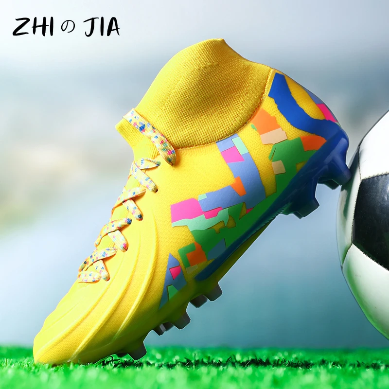 

Camouflage High Quality Youth TF/FG Football Shoes Men's Fashion Anti Slip Sneaker Professional Competition Training Shoes 33-46