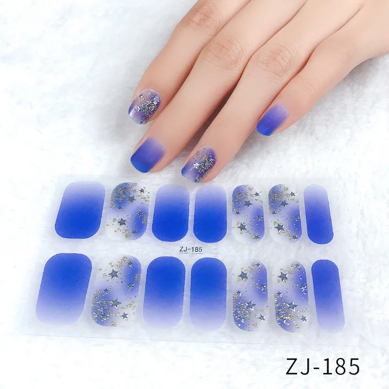 MEBIS Nail Stickers ZJ Nobake Gel Nail Art Sticker Waterproof Longlasting Nail Sticker Sticker Patch Smudging Butterfly Flower G