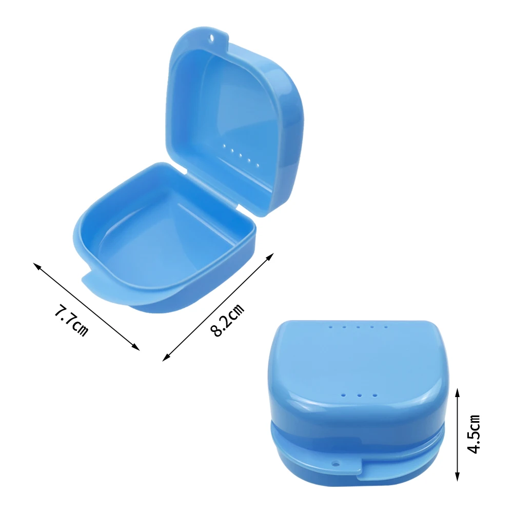 High Orthodontic Retainer Box Case Plastic Mouth Guard Container Air Vent Holes Tray False Teeth Protective Case Oral Hygiene