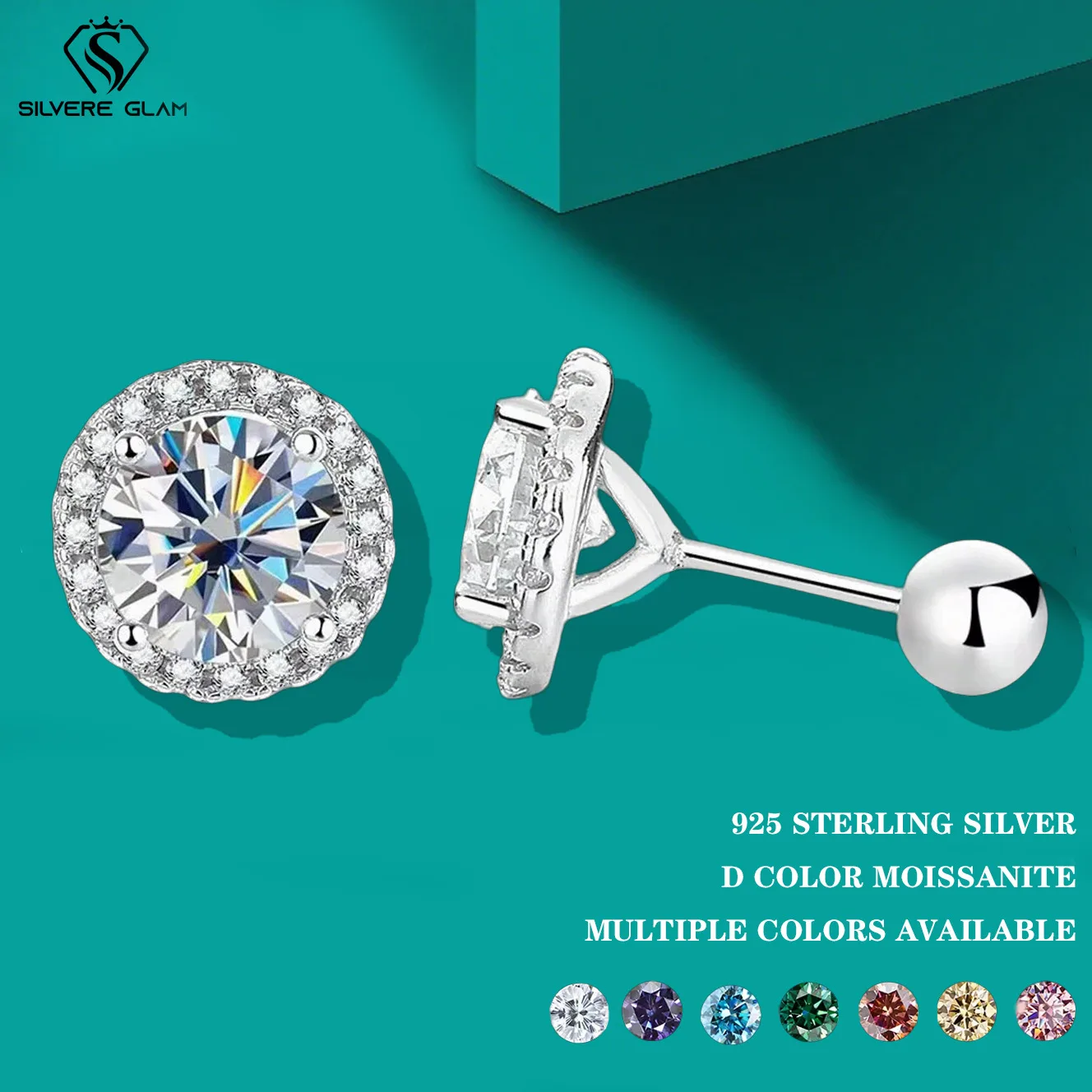 

TY 0,3-1CT серьги-гвоздики из муассанита 925 пробы для женщин, винтажные круглые сверкающие серьги-гвоздики цвета D, изысканные роскошные ювелирные изделия