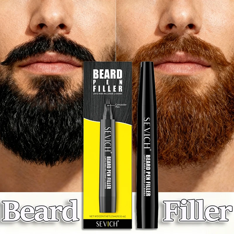 Lápiz de relleno para barba, resistente al agua, de larga duración, potenciador de tinte para Barba, reparación de bigote, herramientas para dar forma, lápiz para teñir el cabello
