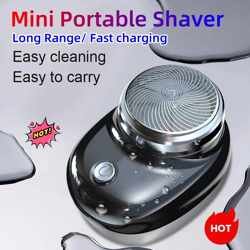 Electric Travel Shaver para homens, lavável, recarregável, portátil, indolor, sem fio, aparador, faca, rosto barba navalha, tamanho de bolso