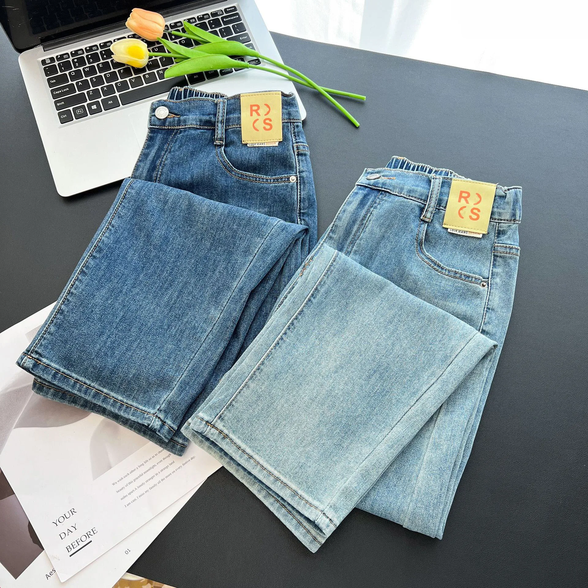 Jeans sottili da donna taglie forti vita alta elastico estate nuovi pantaloni Harem elasticizzati alla caviglia in Denim allentato