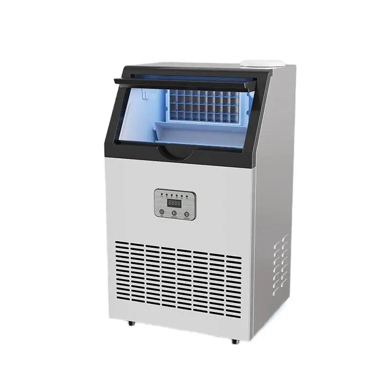 Commercial Milk Tea Shop Bar Fully Automatic Large-Capacity Square Ice Cube Machine Ice Full Sensor Speed 220V 1 Year Warranty