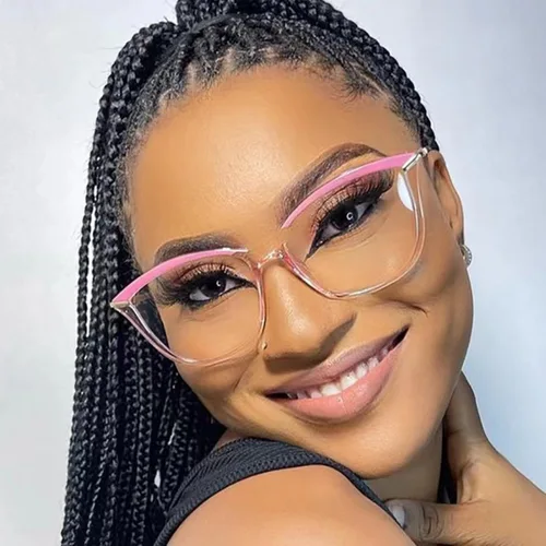 Montura de gafas TR90 de alta calidad, gafas de protección contra luz azul tipo ojo de gato a la moda para mujer, gafas para ordenador 2025 al por mayor