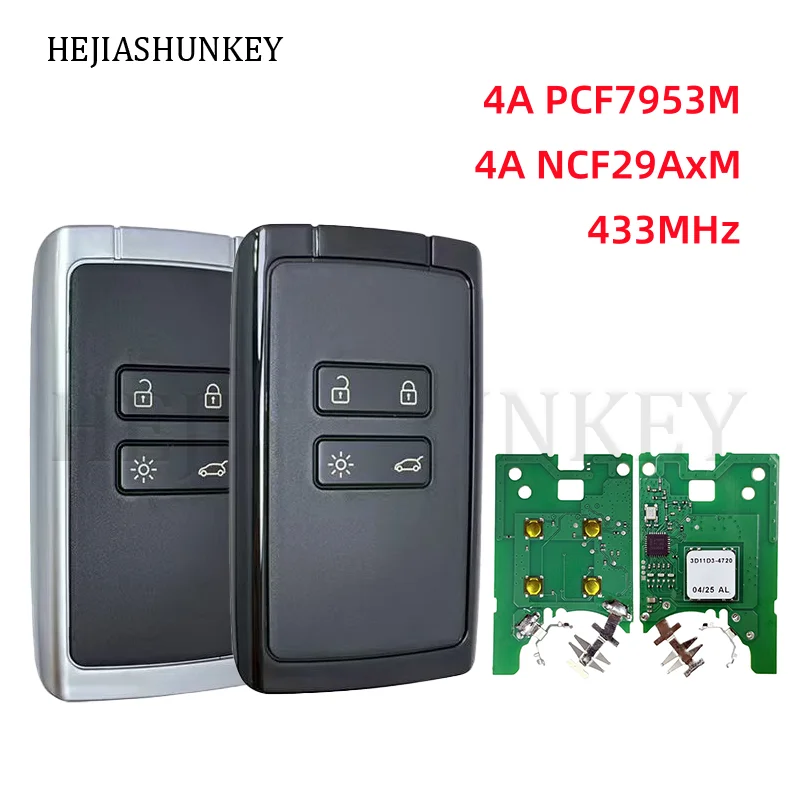 KR5IK4CH-01 4A PCF7953M NCF29AxM 433MHz Smart Key For Renault Kadjar Clio5 Megane IV Zoe2 Captur Koleos Scenic Talisman Espace 5