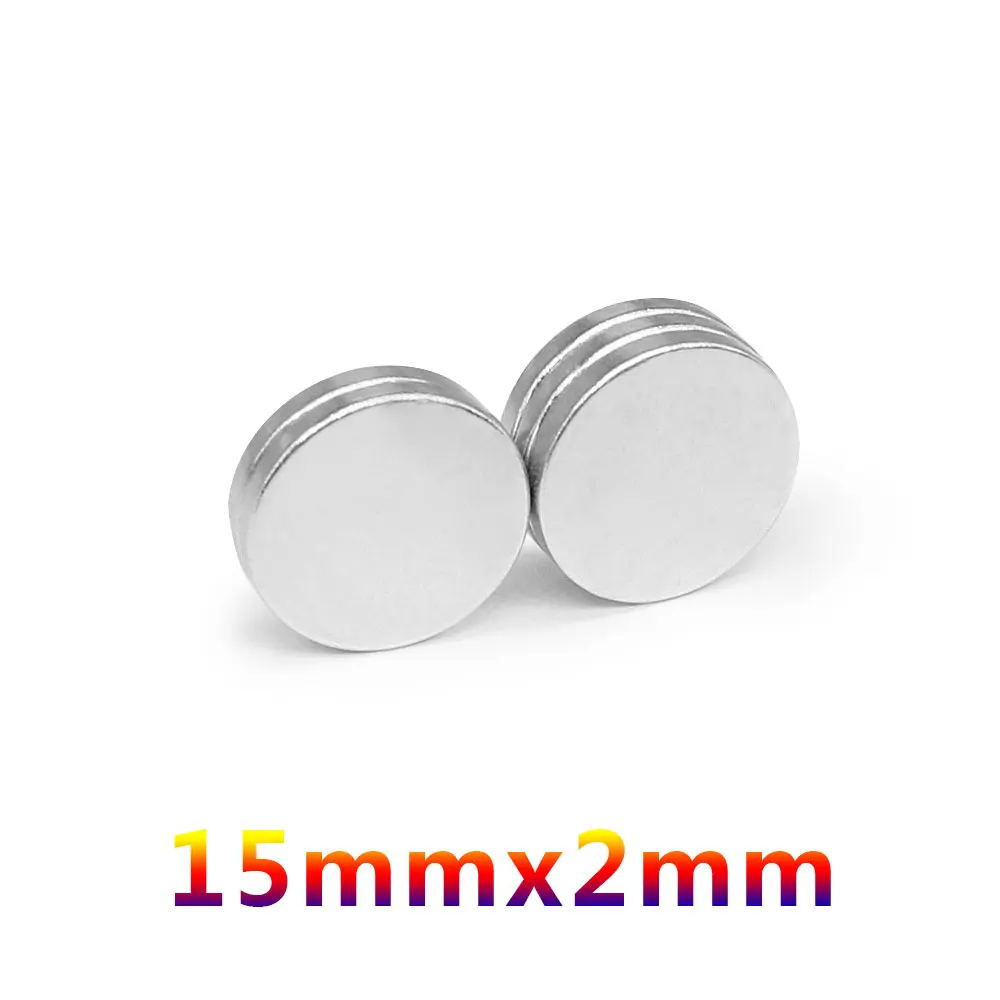 5/10/20/50/100/150PCS 15x2 Neodymium Disc Magnets 15mmx2mm Permanent Small Round Magnet 15x2mm Thin Search Magnet Strong 15*2