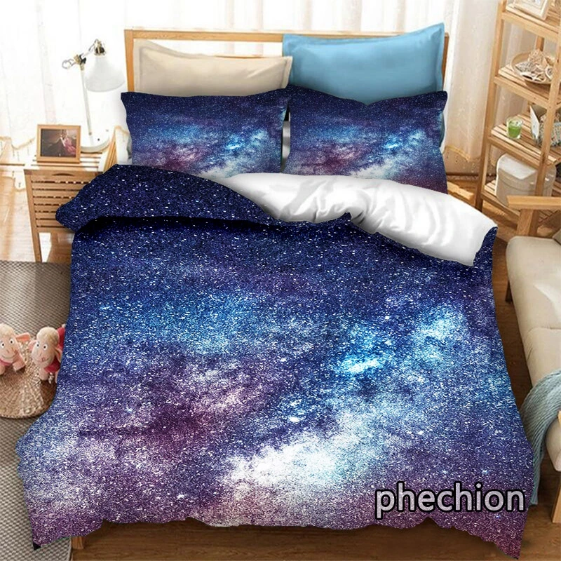 

phechion Galaxy 3D Print Bedding Set Duvet Covers Pillowcases One Piece Comforter Bedding Sets Bedclothes Bed K393