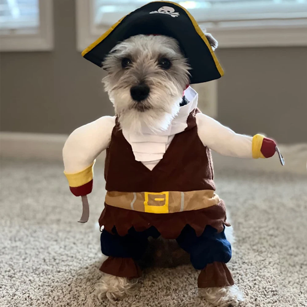 Cat Creative Costume Puppy Cosplay Pirate Clothes Funny Dog Clothing For Small Medium Dogs Cats Novelty Dachshund Pet Supplies