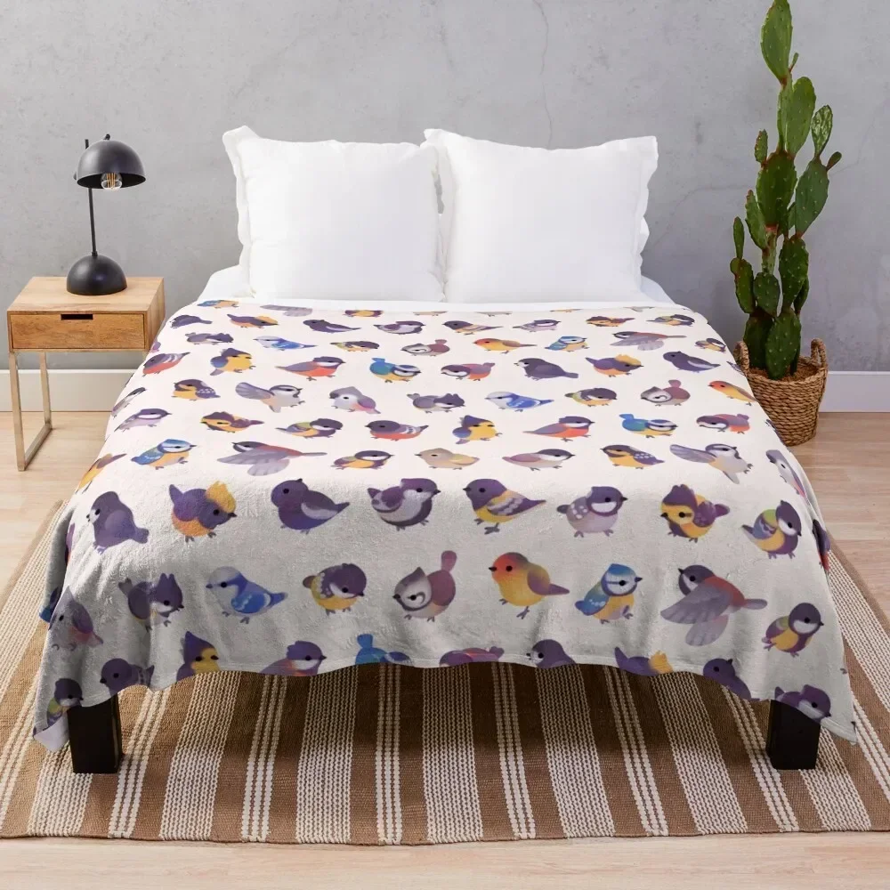 

Little bird (Paridae) Throw Blanket Cozy Microfiber Throw Blanket for Home Bedroom