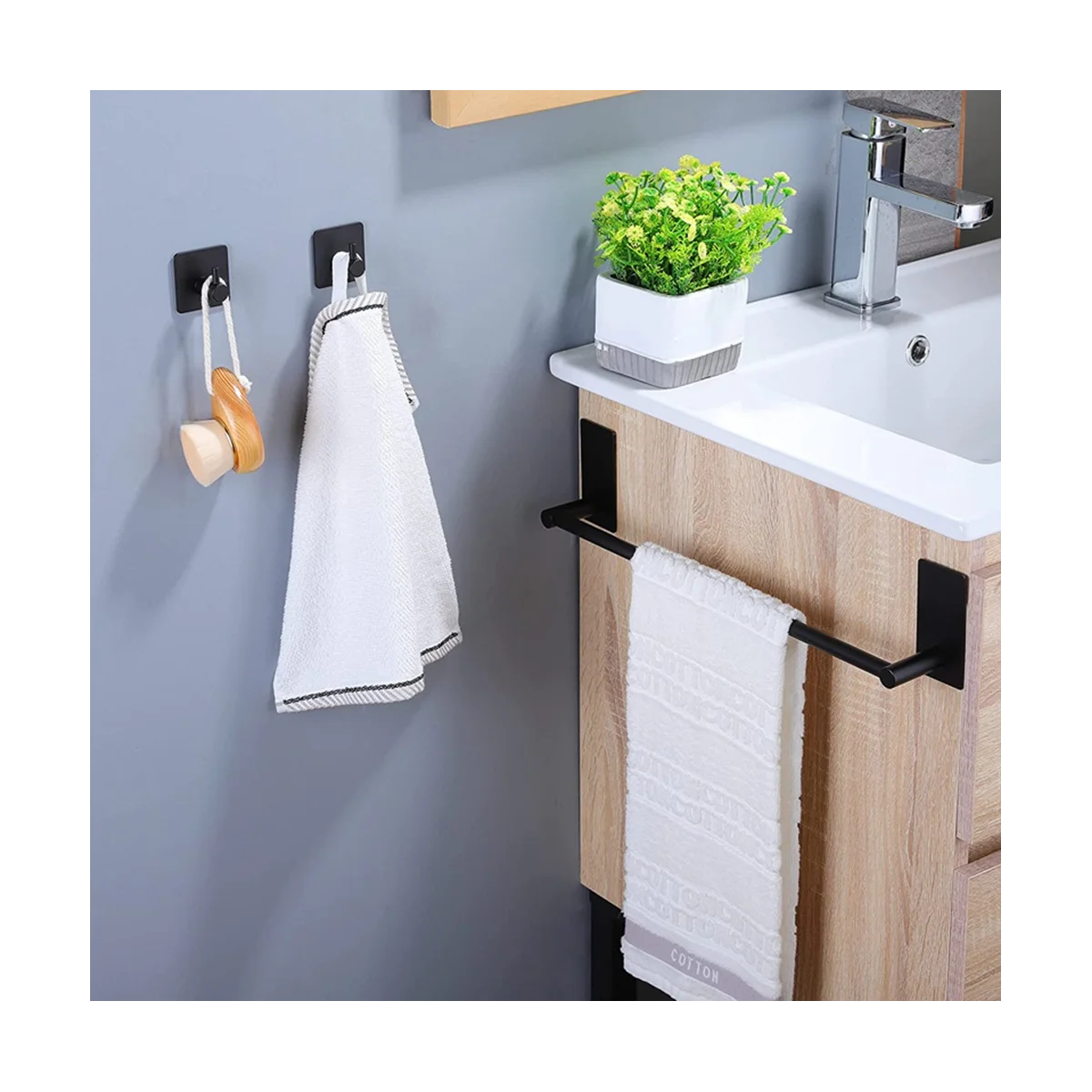 2Pcs Bathroom Towel Bar, 15.7 Inch Towel Racks for Bathroom Wall Mounted, Heavy Duty Bath Hand Towel Holder Organizer