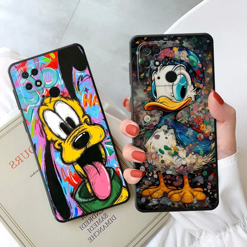 Disney Cartoon Pooh Mickey Family Phone Case For Xiaomi 10T 11T 12T 13 14 Pro 11 12 13 Lite 12X Black soft shell