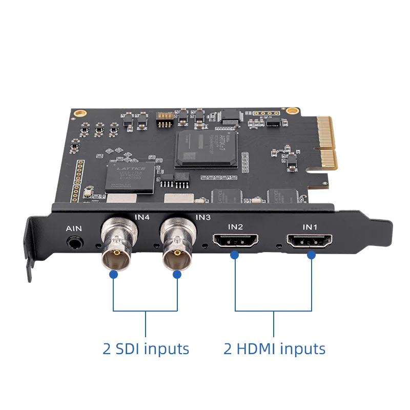 4 Channel 1080p OBS Vmix Wirecast Streaming 4 Channel 60fps Quad HDMI SDI Broadcast PCI Express HD Video Capture Card