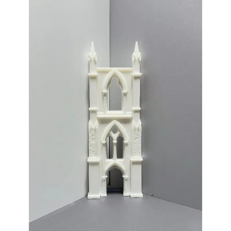 

1:12 Scale Gothic Church Window Frame, Unpainted White Resin Archway, Miniature Building Part for Dollhouse&Anime Figure Diorama