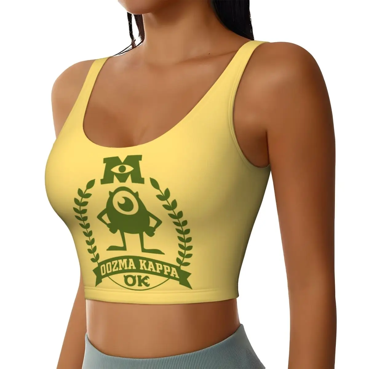 Custom Monsters University OOZMA KAPPA Sports Bra Women High Impact Workout Yoga Crop Top